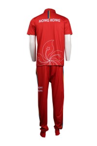 WTV162 Design Summer Sports Set Hong Kong Representative Sweatshirts Shirts Sportswear Manufacturers back view